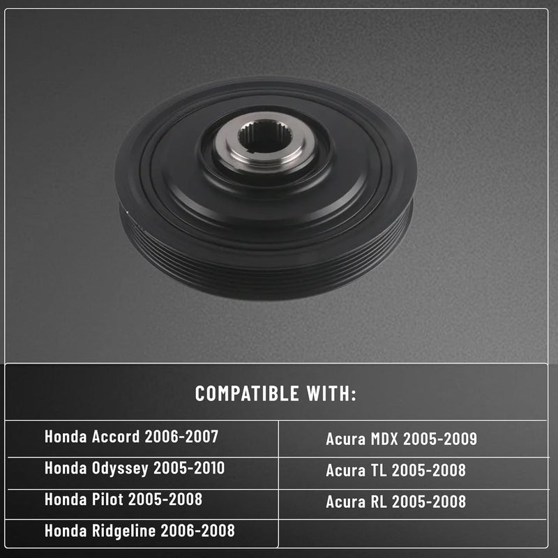 HLBTK 13810-RCA-A01 594-267 موازن توافقي لبكرة عمود الكرنك تناسب أكورا MDX TL RL / هوندا أوديسي بايلوت ريدجلاين 2005 2006 2007 2008 2009 2010 - Image 3
